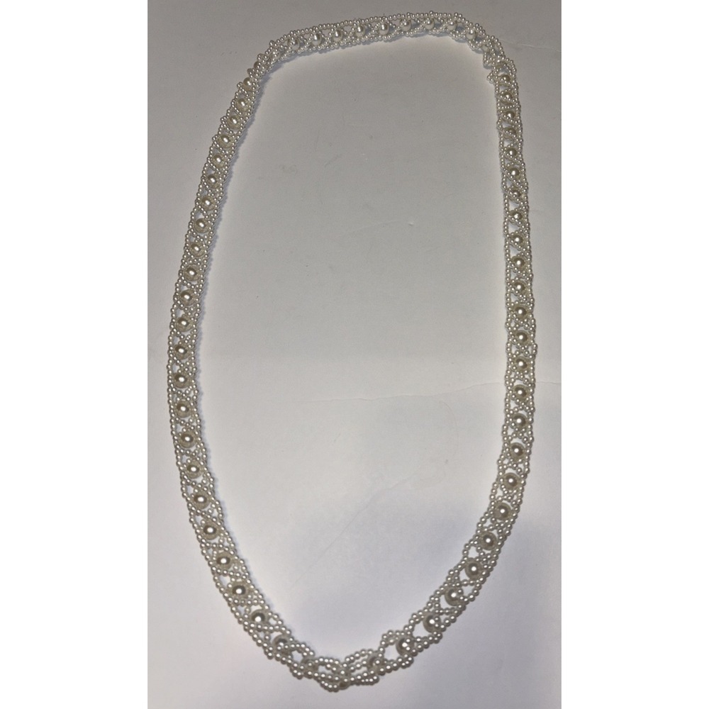 Vintage Faux Pearl Necklace Cage Spiral Beading Pattern